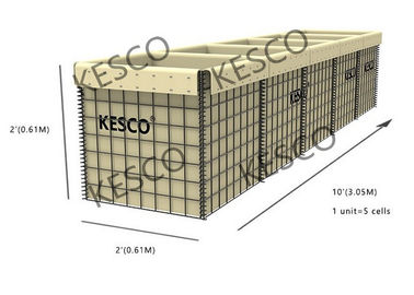 HESCO MIL 5 Series กำแพงทรายทหาร Hesco อุปสรรค -5% อลูมิเนียมลวดโลหะผสม