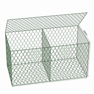 Pvc Green 6mx2mx0.3m Hexagonal Gabion Basket เหล็กชุบสังกะสีลวดตาข่าย Rock Box
