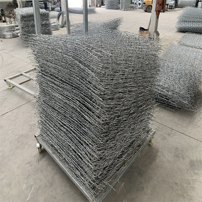 2.0mm-4.0mm ลวดรั้ว Gabion Basket Iron Gabion Rock Cage Anticorrosion