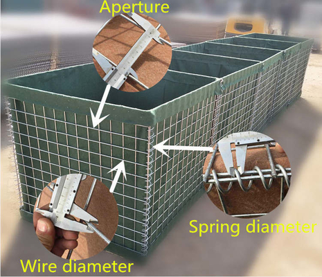 ปรับปรุง Galvanized welded Mesh Hesco ป้องกันทหารสําหรับการคุ้มครองความปลอดภัย