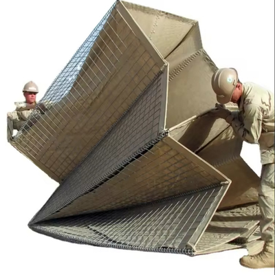 2x1x1mesh แกบิออน ความปลอดภัยสูง ปิดกั้นทหาร คอนเทนเนอร์ผนังสําหรับ bunkers