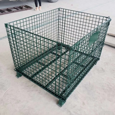 กระปุก 1200 * 1000 * 890 มิลลิเมตร สามารถพับได้ล็อค Wire Mesh การขนส่งโลหะที่เก็บ Wire Mesh Pallet Cage