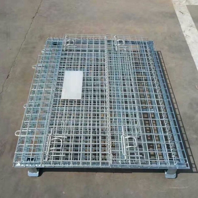 กระปุก 1200 * 1000 * 890 มิลลิเมตร สามารถพับได้ล็อค Wire Mesh การขนส่งโลหะที่เก็บ Wire Mesh Pallet Cage