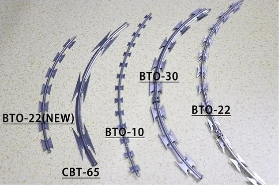 CBT Razor Barbed Wire For Fortification Anti-Rust Razor Blade Barbed Wire Double Strand In Rolls สายด้ายมีดโกนสําหรับการปรับปรุงความแข็งแรง