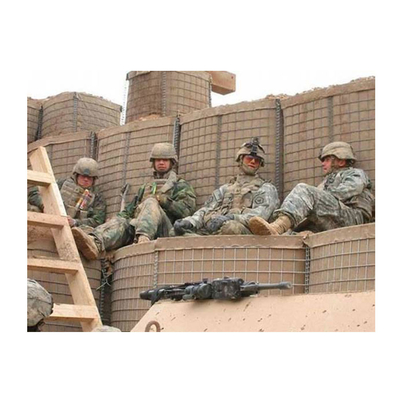 กล่องป้องกัน HESCO Barrier เคลือบสังกะสีร้อนพร้อมผ้าใยสังเคราะห์