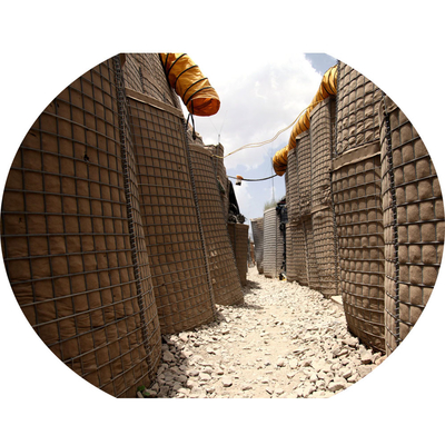 กล่องป้องกัน HESCO Barrier เคลือบสังกะสีร้อนพร้อมผ้าใยสังเคราะห์