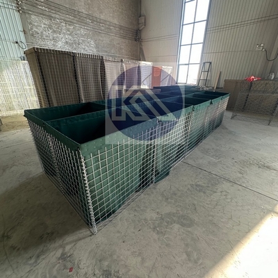 กองทัพป้องกัน HESCO ปกป้องกับ Hot Dip Galvanized จบสําหรับบ้านที่พักฉุกเฉิน