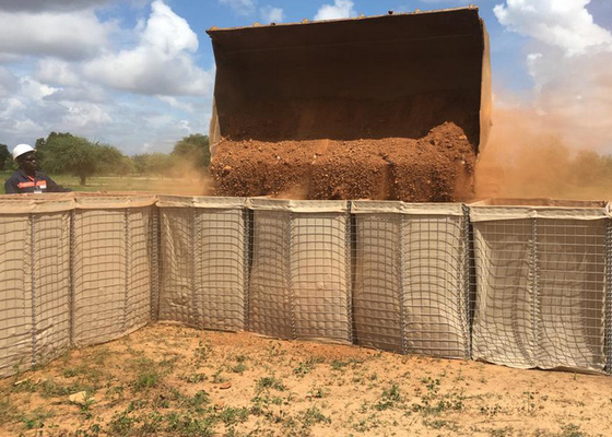 ระบบป้องกันป้อมปราการ Hesco Bastion ที่เคลือบด้วยสังกะสีหนัก Defensive Hesco Barrier