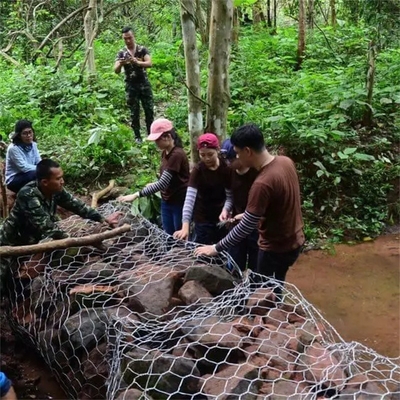 6*2*0.3m ขนาด Gabion Basket กำแพงกันดินสังกะสี