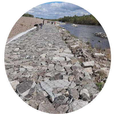 ลวดตาข่ายเหล็กต่ำ 2x1x1 Hexagonal Gabion Stone Hot Galvanized