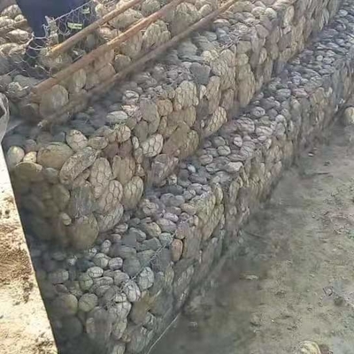 หกเหลี่ยม Galfan Gaybian ตะกร้าทอหินที่เต็มไปด้วย 8x10cm สำหรับการป้องกัน Seawall