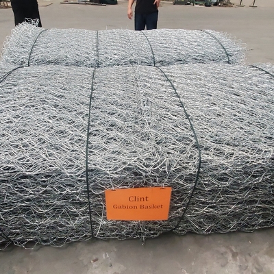 4x1x1m ตะกร้า Galfan Gabion ชุบสังกะสีแบบจุ่มร้อน Double Twisted 3.0mm