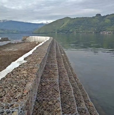 Astm A975 กระเช้า Gabion แบบกำหนดเองมาตรฐานการรับรองมาตรฐาน Iso ชุบสังกะสี