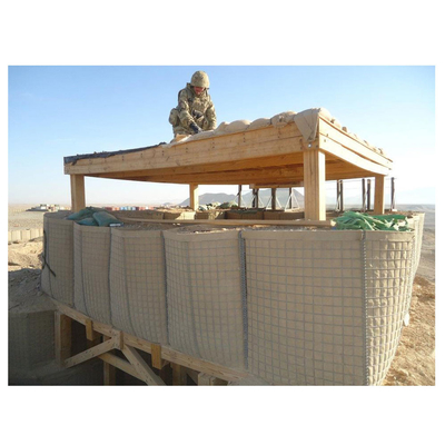 กำแพงทรายทหารสี่เหลี่ยมเชื่อมแบบพกพา Hesco Barrier 3x3 นิ้ว