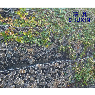 Pvc Coated Galvanized Gabion Baskets สวนลวดตาข่ายเหล็ก 2*1*1m