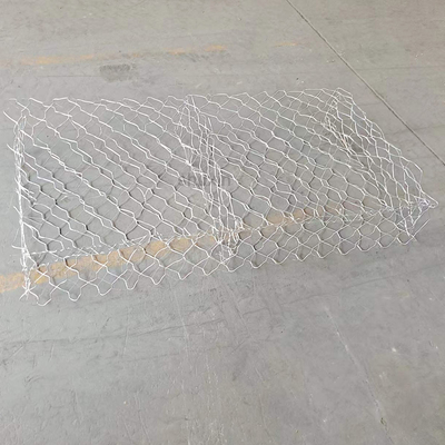 Galfan เคลือบตะกร้า Gabion กำแพงกันดิน 8x10cm ตาข่ายรูกรงหิน