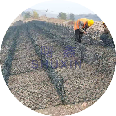 ลวดตาข่ายเหล็กที่นอน Gabion สังกะสีสำหรับกำแพงกันดิน