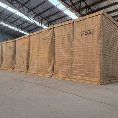 กำแพงกั้นเกเบียนที่เต็มไปด้วยทราย Hesco Blast Wall Containment Military Barrier Blast Wall