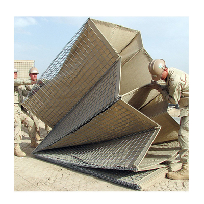 SGS Square Shape Military Defense Barrier Gabion Barriers 300GSM ในกานา