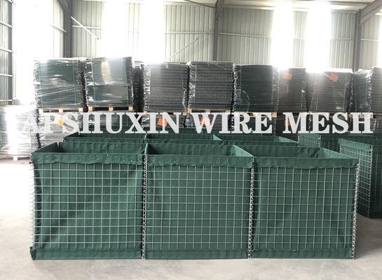 กำแพงทรายทหารสแตนเลส Hesco Barrier Anti Explosion 1.37m 2.21m