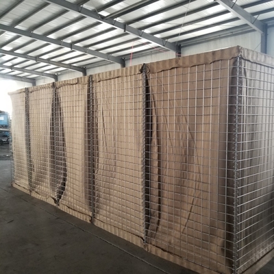 Mil 3 4mm 75cmx75cm Hesco Baskets Military Sand Barriers ใบรับรอง ISO