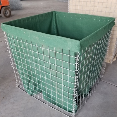 ระบบป้องกันสิ่งกีดขวางทางทหาร Hesco ชุบสังกะสีแบบจุ่มร้อนเคลือบสังกะสีประกอบง่าย