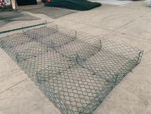 6X2X0.3M ที่นอน Gabion ลวดตาข่ายหกเหลี่ยมชุบสังกะสีสำหรับการก่อสร้างกำแพงแม่น้ำ