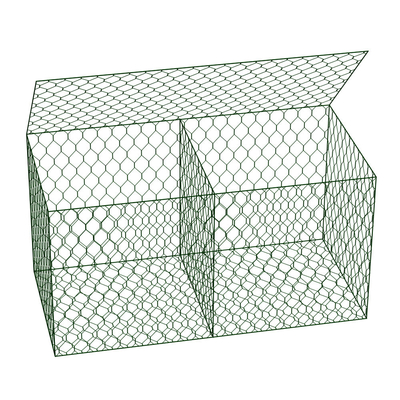 2.0-4.00 มม. เหล็กลวดตาข่าย Gabion Box Square Meter Gabion Wall Cages