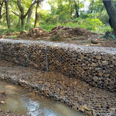 2X1X1M Gabion Wire Mesh Box 80X100Mm Gabion rock Basket สำหรับโครงการควบคุมน้ำท่วม