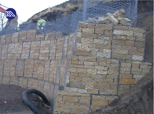 ลวดตาข่ายหกเหลี่ยมขนาด 3.3 มม. ทอตะกร้า Gabion สำหรับการป้องกันธนาคาร