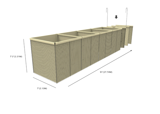 ISO CE ป้องกันการกัดกร่อนผนังทรายทหาร Hesco Barrier ความทนทานสูง