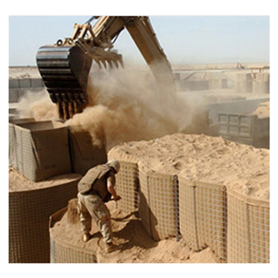 สีเขียว MIL3 Hesco ป้องกันสิ่งกีดขวางทางทหารป้องกันการระเบิด