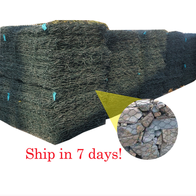ขนาด Mesh ขนาด 60mm X 80mm รองรับกําแพง Gabion กระเป๋า PVC สาย