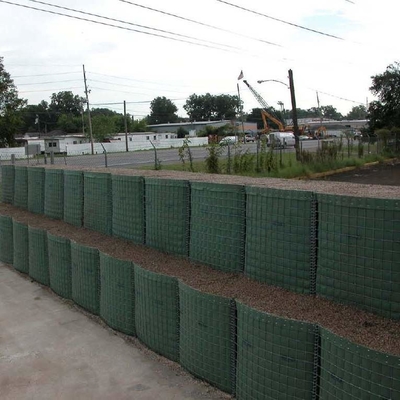 ป้อมปราการ Hesco ชุบสังกะสีเป็นตาข่ายป้องกัน Gabion ใช้กำแพงกันดิน