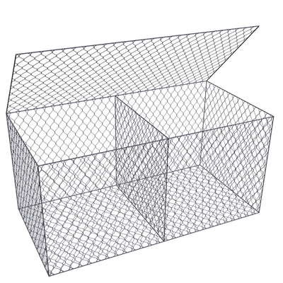 สีเขียว Pvc ครอบคลุมถัง Gabion 100x50x30 ผนังยึด 8x10cm หลุม Mesh