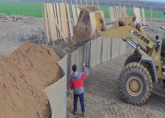 2x1x1mesh แกบิออน ความปลอดภัยสูง ปิดกั้นทหาร คอนเทนเนอร์ผนังสําหรับ bunkers