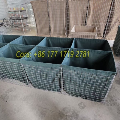 กองทัพบก Hesco ถุง 2.74m สูงเหล็กกระปุก ป้องกันผนังป้องกัน