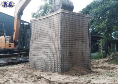 กล่องเหล็ก Gabion ป้องกัน HESCO ป้องกัน / ตาข่ายชุบสังกะสี Gabion