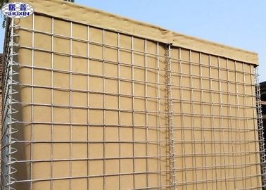 กำแพงป้องกันสังกะสีเคลือบ HESCO ป้อมปราการรับรอง ISO