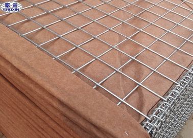 กล่องทหาร Gabion สีน้ำตาลกล่อง Hionco อุปสรรคกล่อง Gabion ชุบสังกะสีการป้องกันที่มีประสิทธิภาพ