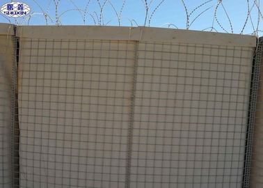 อุปสรรคทางทหาร Gabion กำแพงเต็มไปด้วยทรายหรือหิน
