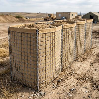 สิ่งกีดขวางการป้องกันทางทหาร | กำแพงป้อมปราการ Gabion รอยชุบสังกะสี
