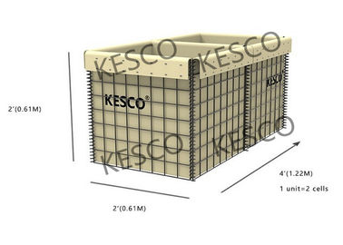 การป้องกัน Hesco Bastion Barrier MIL 2 ระบบกีดขวางการเดินทาง