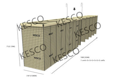 อุปสรรค 12 Hesco สำหรับการควบคุมน้ำท่วมและการป้องกันทางทหาร