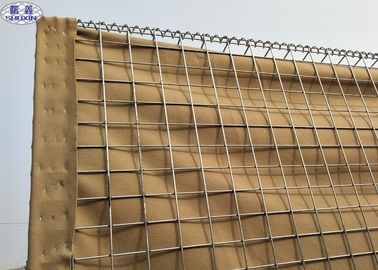 รอยลวดตาข่ายรอยลวดหนามทหารรอยกั้นด้วยผ้า Geotextile