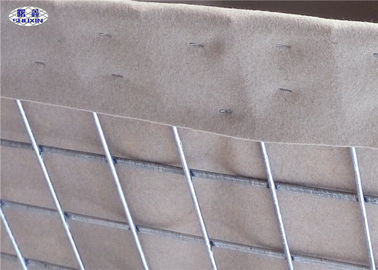 ทรายและดินเต็มไปด้วยสิ่งกีดขวาง Hesco ทหารรอยเกเบี้ยนด้วย Geotextile เรียงราย
