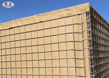 อุปสรรคทางทหาร Hesco แบบพับเก็บได้สำหรับเขื่อนกึ่งถาวรรอบ ๆ Seacoast