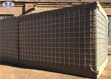 ลวดเกลียวเข้าร่วมทรายเติมขอบเขตความปลอดภัยทางทหาร Hesco Barrier Wall การป้องกันแบบโฮมเมด