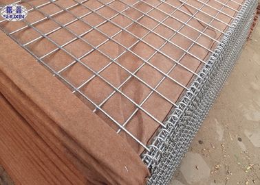 อุปสรรคลวดตาข่ายทหาร Hesco รอย Gabion เต็มไปด้วยทราย / หิน