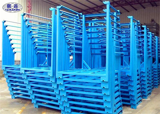 Heavy Duty Steel Stacking ชั้นวาง Blue Metal 4 ชั้นสำหรับการจัดเก็บพืช